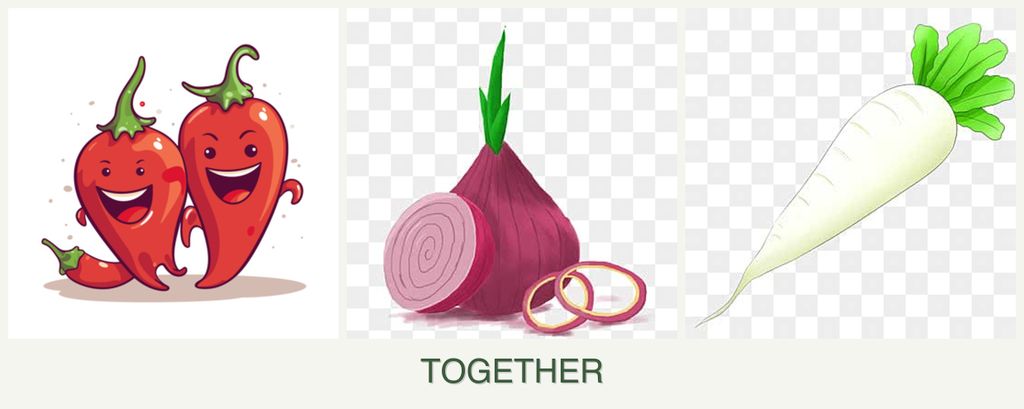 Can you plant peppers, onions and radishes together?