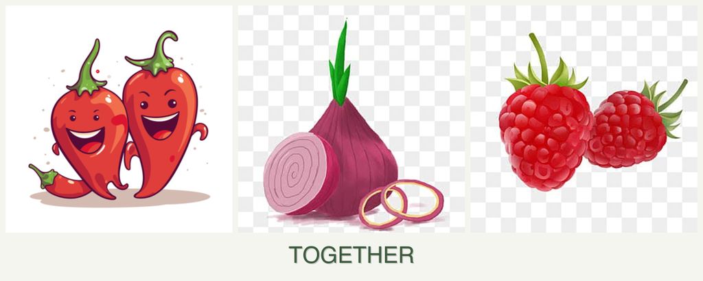 Can you plant peppers, onions and raspberries together?