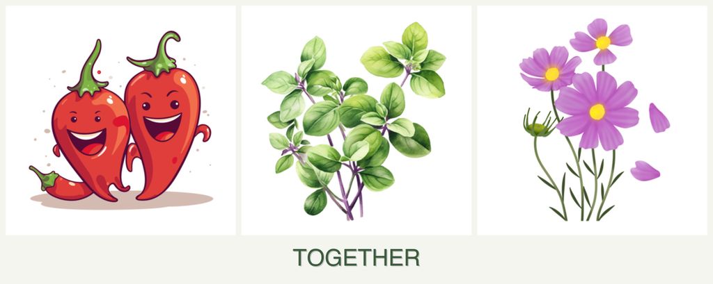Can you plant peppers, oregano and cosmos together?