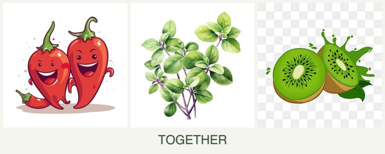Can you plant peppers, oregano and kiwi together?