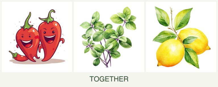 Can you plant peppers, oregano and lemons together?