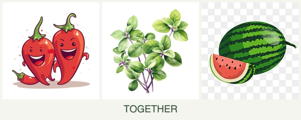 Can you plant peppers, oregano and melons together?