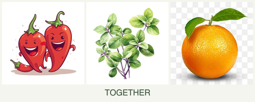 Can you plant peppers, oregano and oranges together?