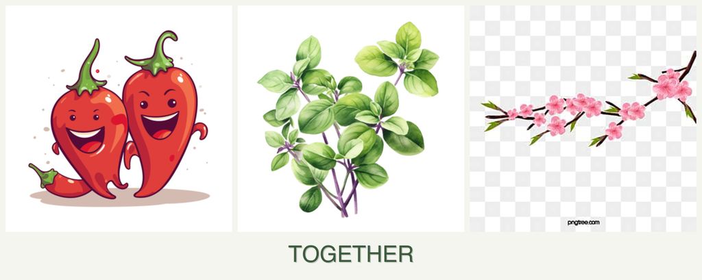 Can you plant peppers, oregano and peaches together?