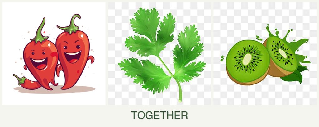 Can you plant peppers, parsley and kiwi together?