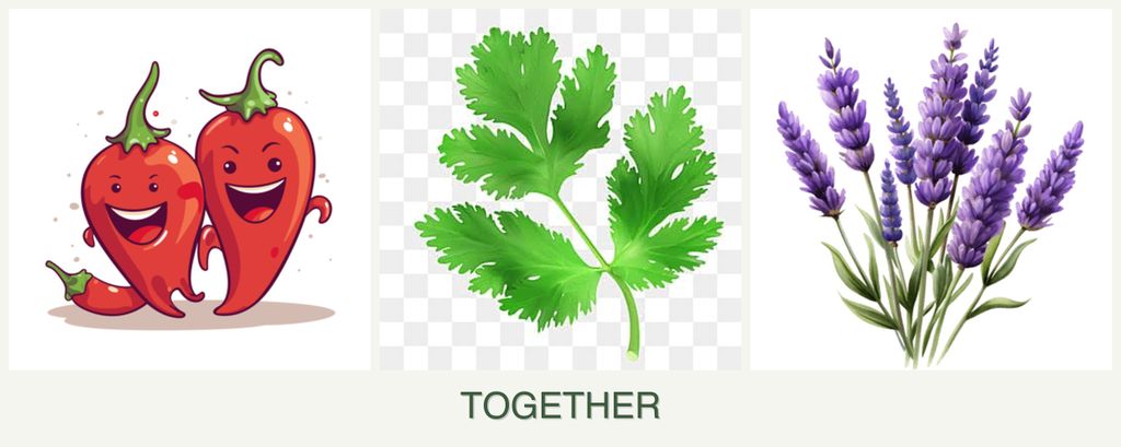 Can you plant peppers, parsley and lavender together?
