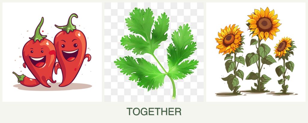 Can you plant peppers, parsley and sunflowers together?