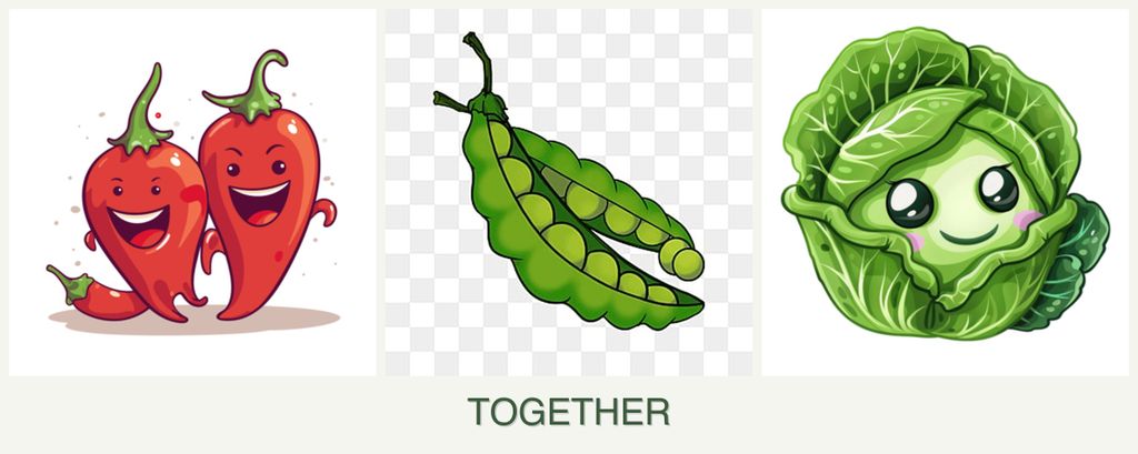 Can you plant peppers, peas and cabbage together?