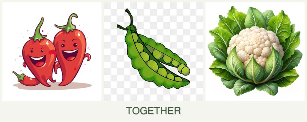 Can you plant peppers, peas and cauliflower together?