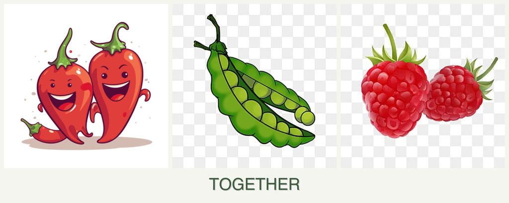Can you plant peppers, peas and raspberries together?