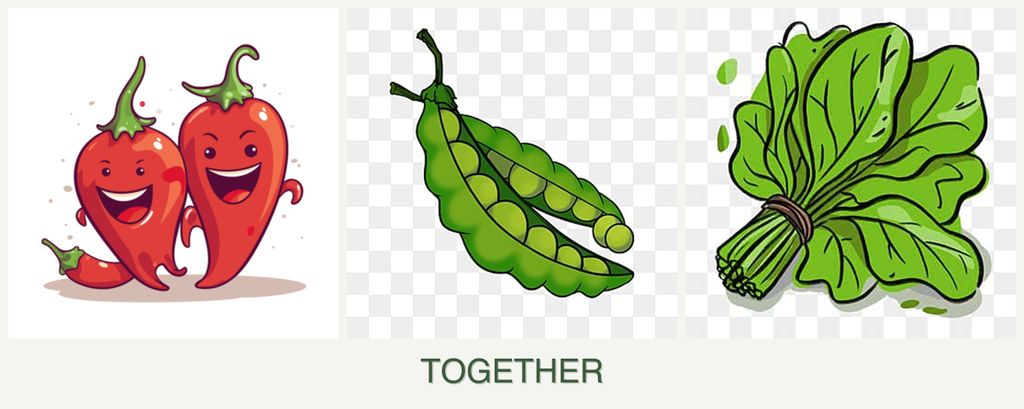 Can you plant peppers, peas and spinach together?