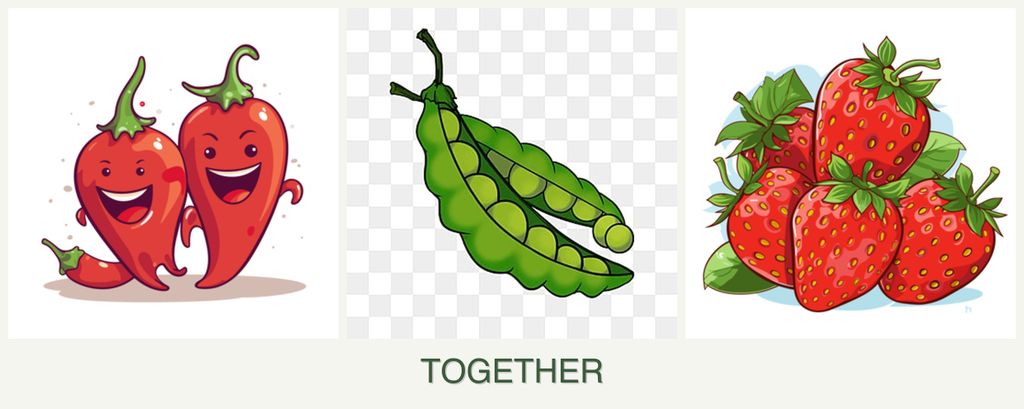 Can you plant peppers, peas and strawberries together?