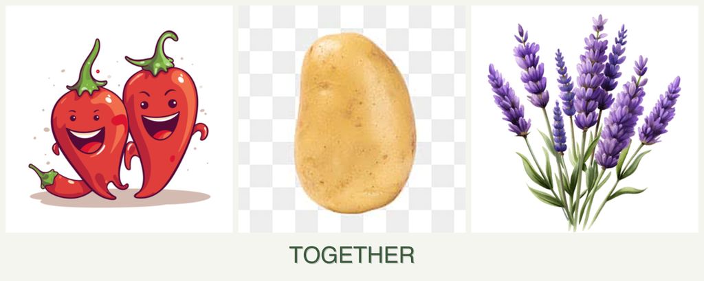 Can you plant peppers, potatoes and lavender together?