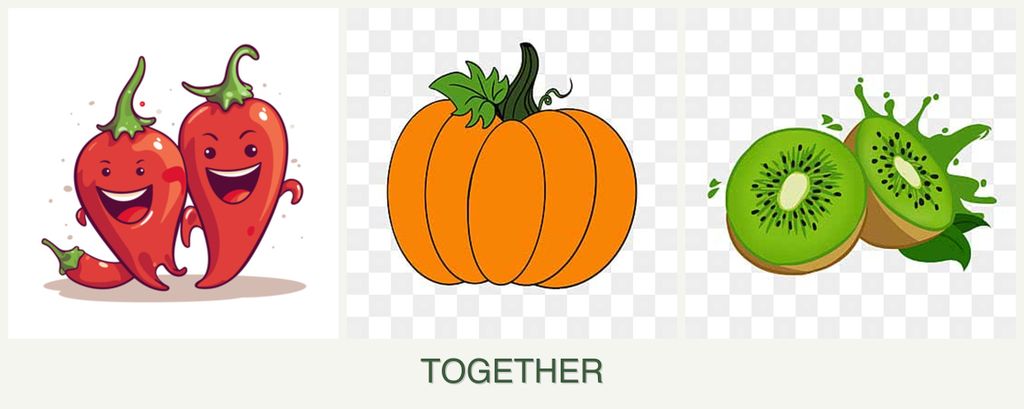 Can you plant peppers, pumpkin and kiwi together?