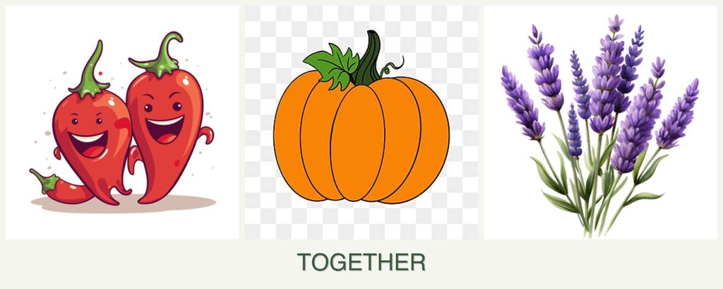 Can you plant peppers, pumpkin and lavender together?