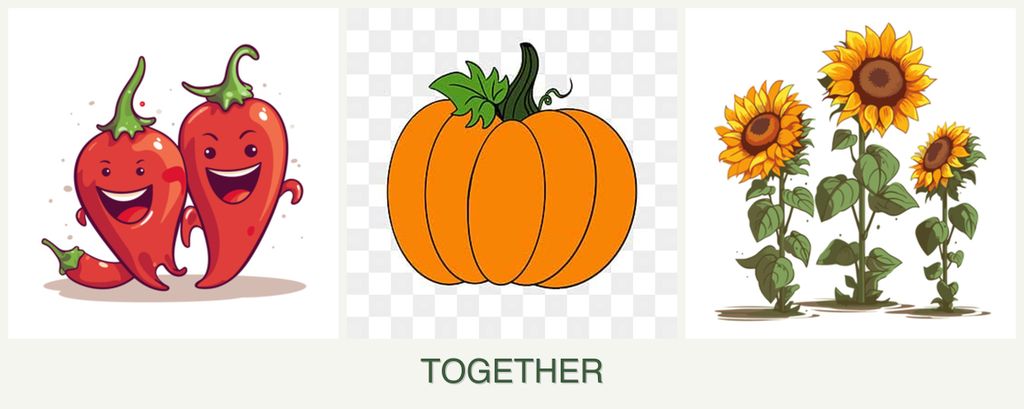 Can you plant peppers, pumpkin and sunflowers together?