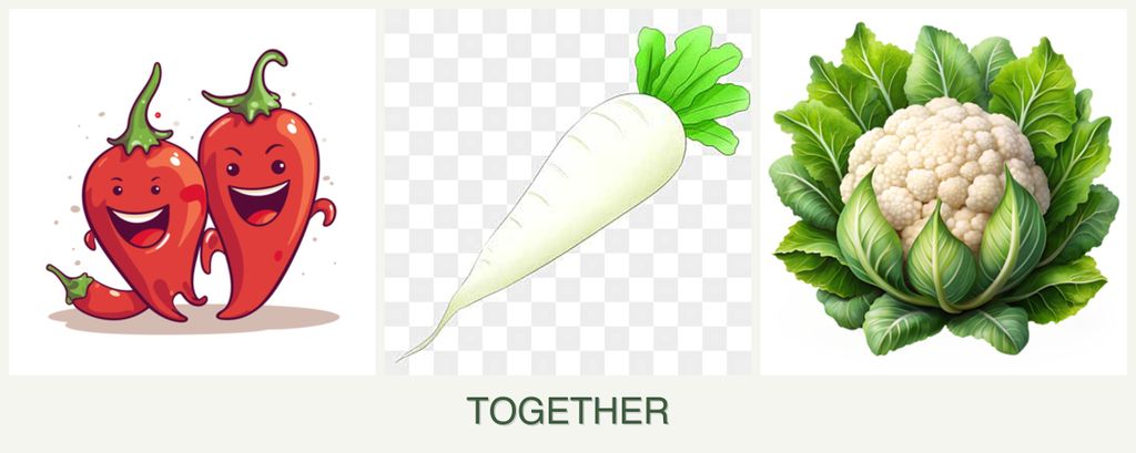 Can you plant peppers, radishes and cauliflower together?