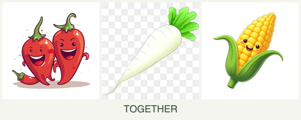 Can you plant peppers, radishes and corn together?