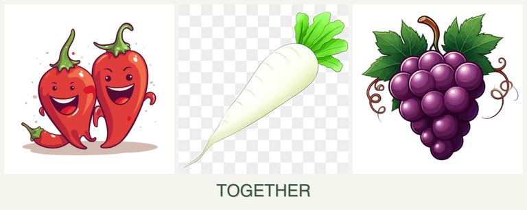 Can you plant peppers, radishes and grapes together?