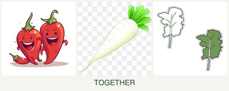 Can you plant peppers, radishes and kale together?