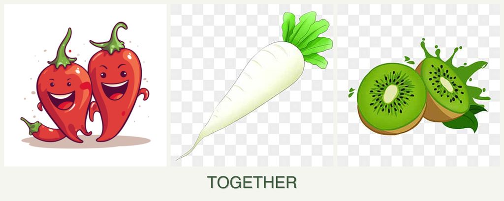 Can you plant peppers, radishes and kiwi together?