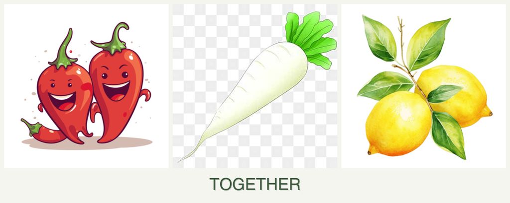 Can you plant peppers, radishes and lemons together?