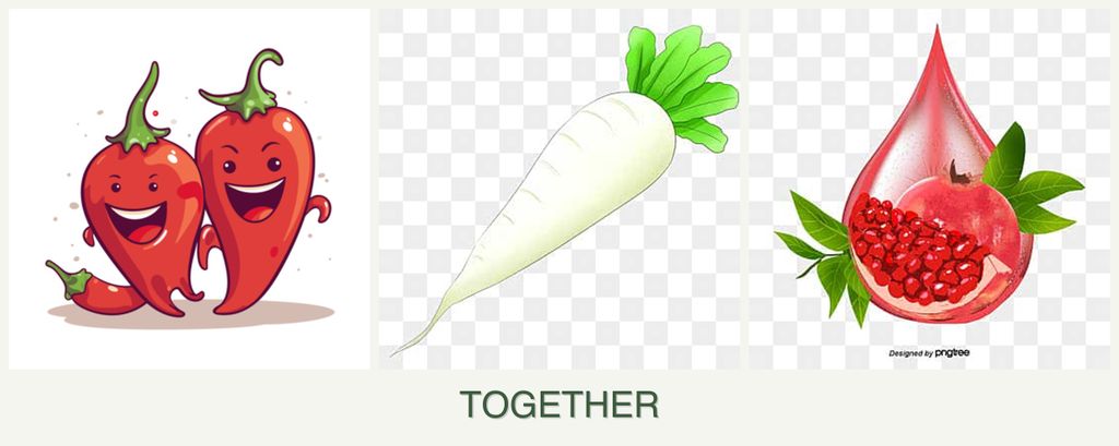 Can you plant peppers, radishes and pomegranates together?