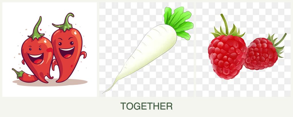 Can you plant peppers, radishes and raspberries together?