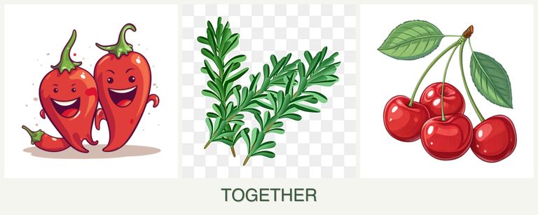 Can you plant peppers, rosemary and cherries together?