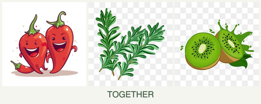 Can you plant peppers, rosemary and kiwi together?
