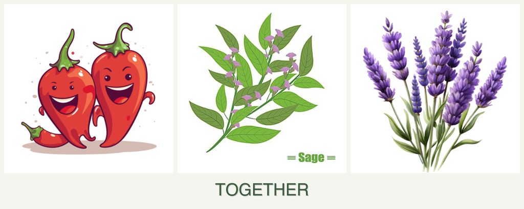 Can you plant peppers, sage and lavender together?