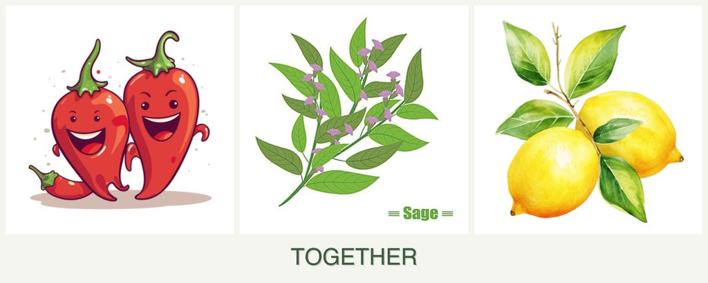 Can you plant peppers, sage and lemons together?
