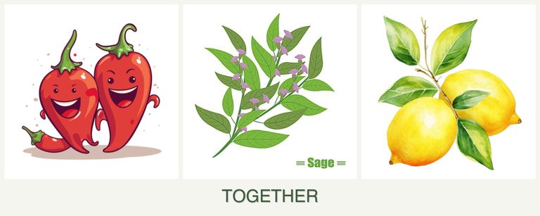 Can you plant peppers, sage and lemons together?