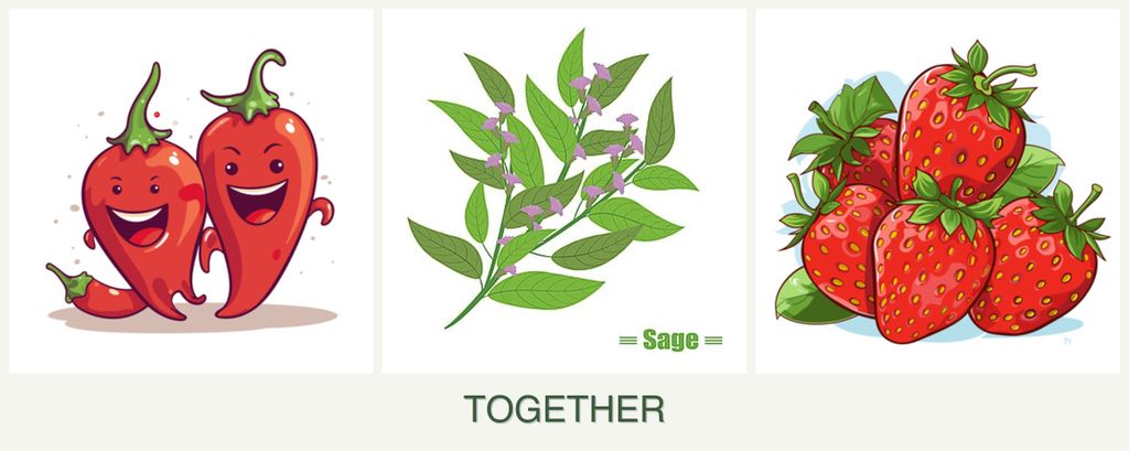 Can you plant peppers, sage and strawberries together?