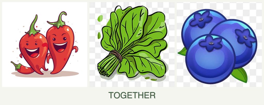 Can you plant peppers, spinach and blueberries together?
