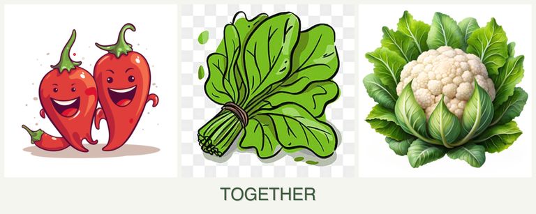 Can you plant peppers, spinach and cauliflower together?