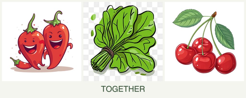 Can you plant peppers, spinach and cherries together?