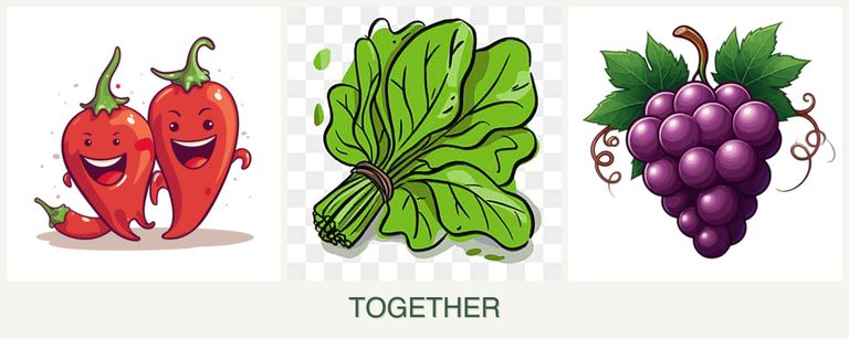 Can you plant peppers, spinach and grapes together?
