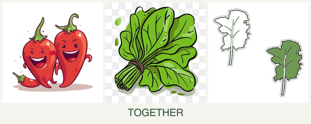 Can you plant peppers, spinach and kale together?