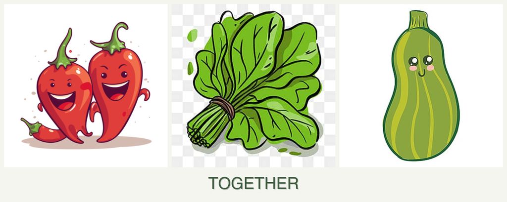 Can you plant peppers, spinach and zucchini together?