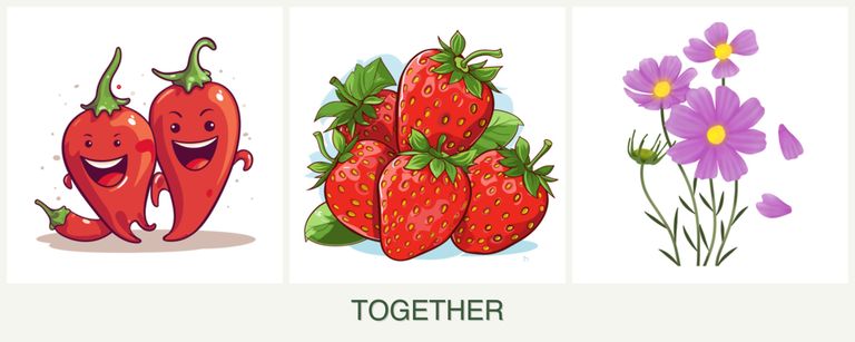 Can you plant peppers, strawberries and cosmos together?
