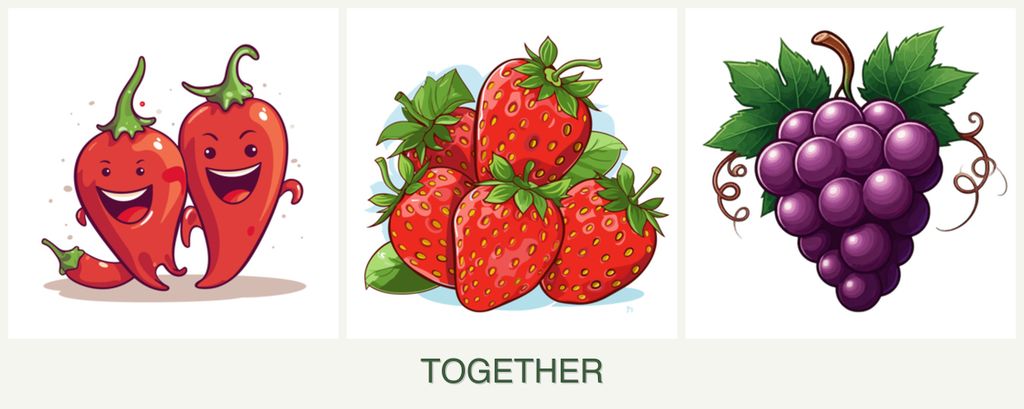 Can you plant peppers, strawberries and grapes together?