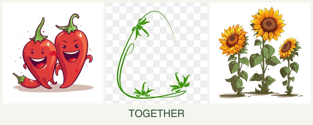 Can you plant peppers, tarragon and sunflowers together?