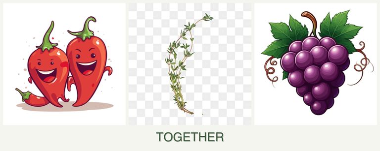 Can you plant peppers, thyme and grapes together?