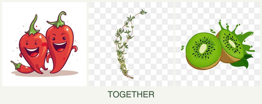 Can you plant peppers, thyme and kiwi together?