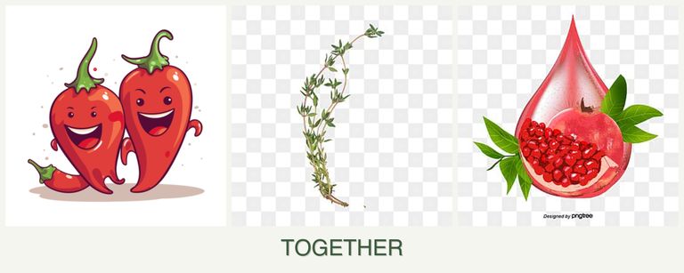 Can you plant peppers, thyme and pomegranates together?