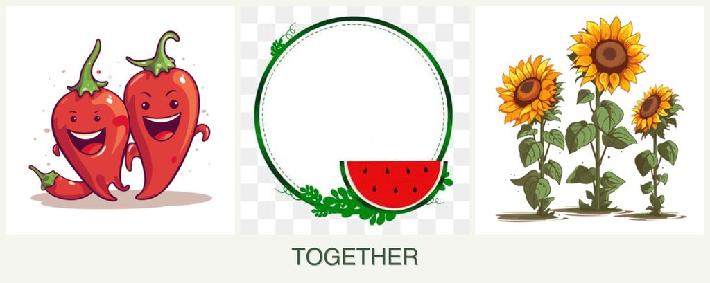 Can you plant peppers, watermelons and sunflowers together?