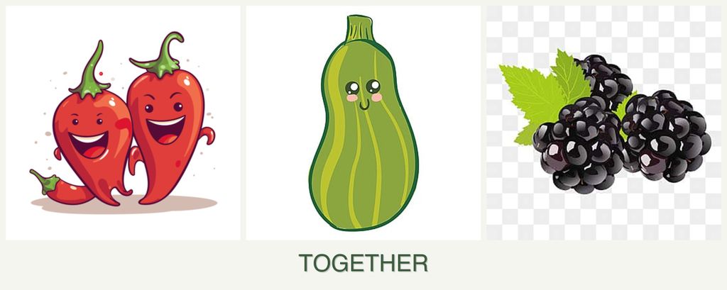 Can you plant peppers, zucchini and blackberries together?