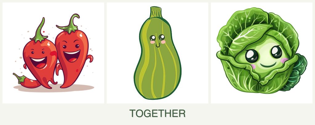Can you plant peppers, zucchini and cabbage together?