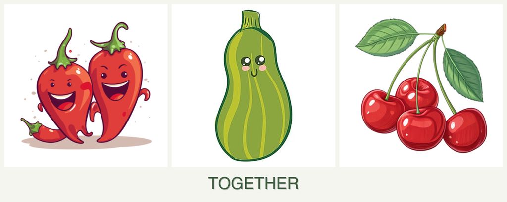 Can you plant peppers, zucchini and cherries together?